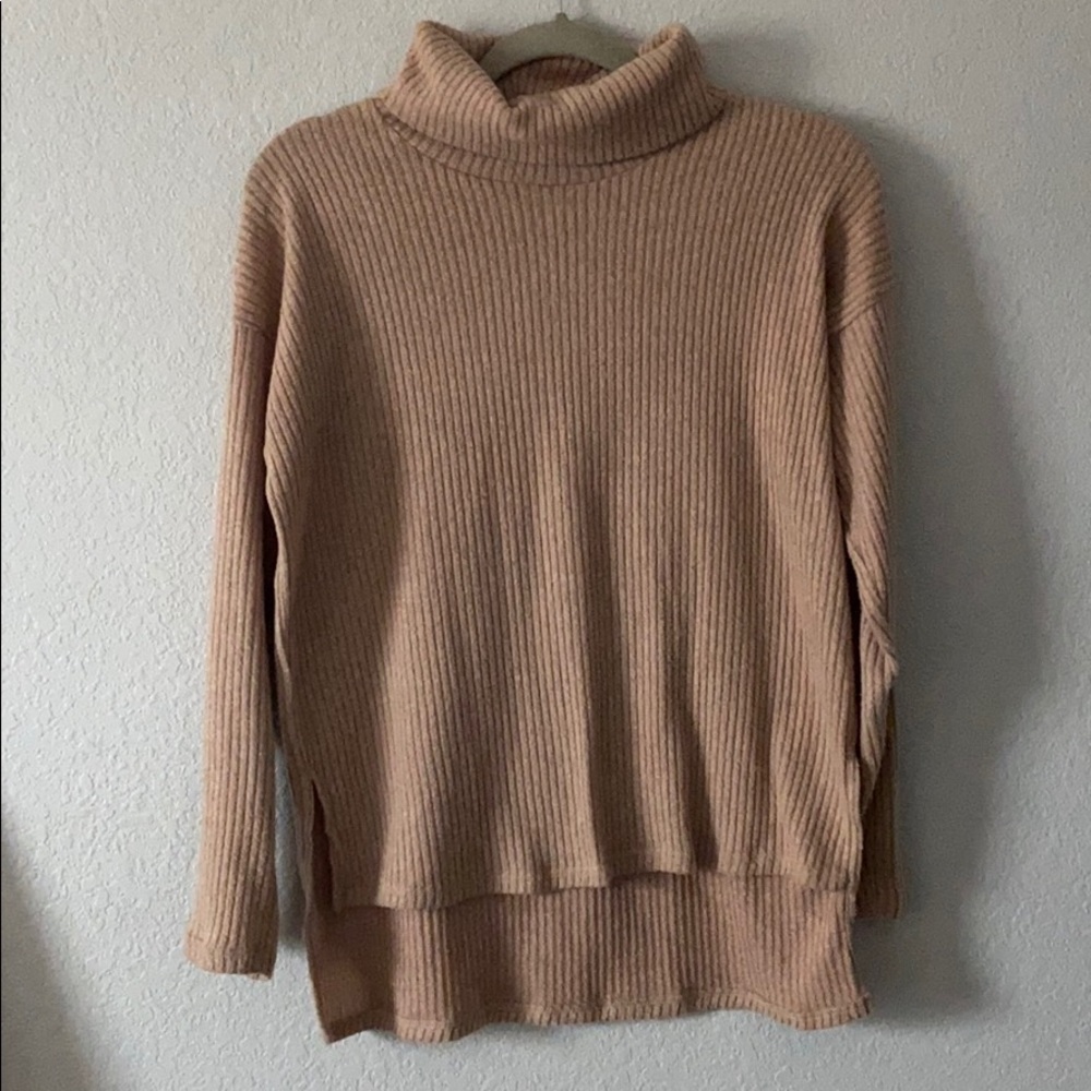 Turtleneck camel sweater